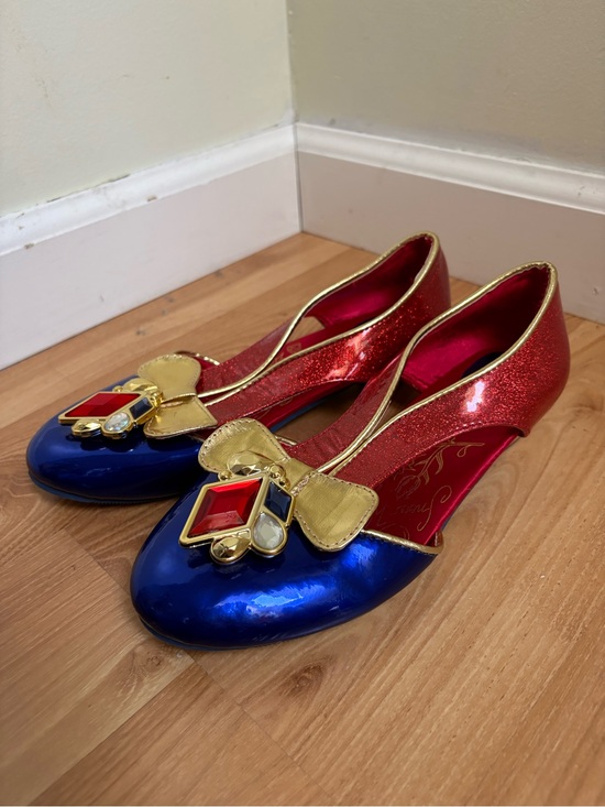 Disney Other - Disney Snow White Blue and Red Jewel-Embellished Flats